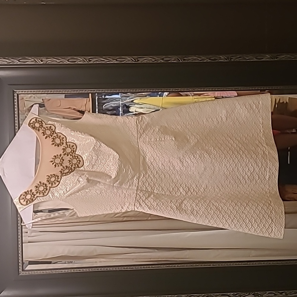 Lily Pulitzer damask Ivory Gold Dress